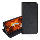 Gigapack T Phone 2 Pro 5G tok álló, bőr hatású (flip, oldalra nyíló, asztali tartó, kártyazseb, textil hatás) fekete