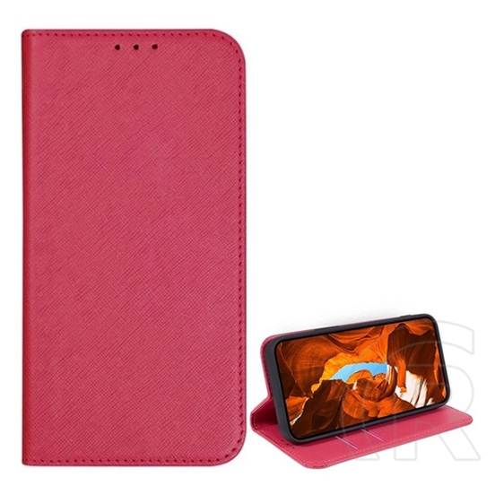 Gigapack T Phone 2 Pro 5G tok álló, bőr hatású (flip, oldalra nyíló, asztali tartó, kártyazseb, textil hatás) rózsaszín