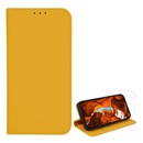 Gigapack T Phone 2 Pro 5G tok álló, bőr hatású (flip, oldalra nyíló, asztali tartó, kártyazseb, textil hatás) sárga