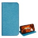 Gigapack T Phone 2 Pro 5G tok álló, bőr hatású (flip, oldalra nyíló, asztali tartó, kártyazseb, textil hatás) világoskék