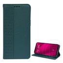 Gigapack T Phone 2 Pro 5G tok álló, bőr hatású (flip, oldalra nyíló, asztali tartó, lóhere) sötétzöld