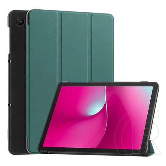 Gigapack T Tablet 2 5G tok álló, bőr hatású (aktív flip, oldalra nyíló, trifold, asztali tartó) sötétzöld