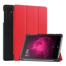 Gigapack T Tablet 5G ( 2023 ) tok álló, bőr hatású (aktív flip, oldalra nyíló, trifold, asztali tartó) piros
