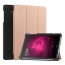 Gigapack T Tablet 5G ( 2023 ) tok álló, bőr hatású (aktív flip, oldalra nyíló, trifold, asztali tartó) rozéarany