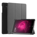 Gigapack T Tablet 5G ( 2023 ) tok álló, bőr hatású (aktív flip, oldalra nyíló, trifold, asztali tartó) sötétszürke