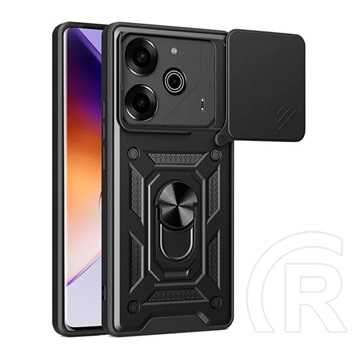 Gigapack Tecno Pova 6 Pro defender szilikon telefonvédő (ütésállóság, tartógyűrű, kameravédő) fekete