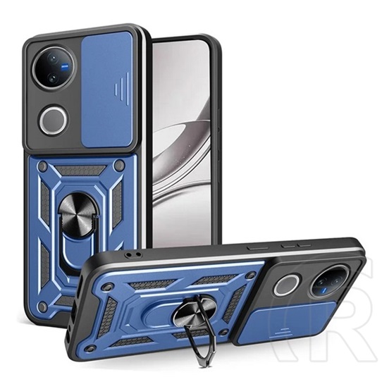 Gigapack Vivo V50 defender szilikon telefonvédő (ütésállóság, tartógyűrű, kameravédő) sötétkék