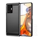 Gigapack Xiaomi 11T Pro szilikon telefonvédő (közepesen ütésálló, légpárnás sarok, szálcsiszolt, karbon minta) fekete