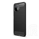 Gigapack Xiaomi 11 Lite 5G NE szilikon védő (közepesen ütésálló, légpárnás sarok, szálcsiszolt, karbon minta) fekete