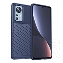 Gigapack Xiaomi 12 Pro szilikon telefonvédő (közepesen ütésálló, csíkos, dombor minta) sötétkék