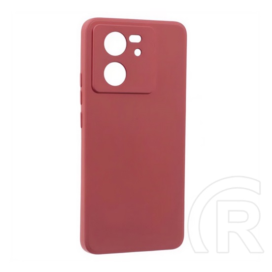 Gigapack Xiaomi 13T Pro szilikon telefonvédő (matt, mikrofiber plüss karcolásmentesítő belső, prémium) bordó