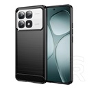 Gigapack Xiaomi 14T Pro szilikon telefonvédő (ütésállóság, légpárnás sarok, szálcsiszolt, karbon minta) fekete