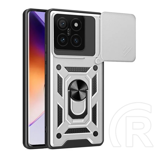 Gigapack Xiaomi 14T defender szilikon telefonvédő (ütésállóság, tartógyűrű, kameravédő) ezüst