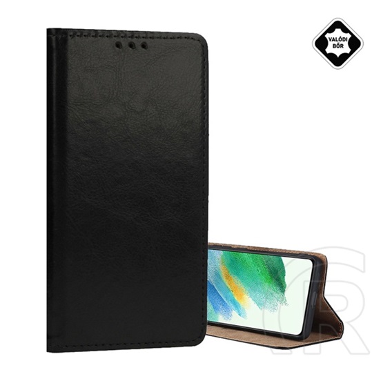 Gigapack Xiaomi 14T tok álló, valódi bőr (flip, oldalra nyíló, asztali tartó) fekete
