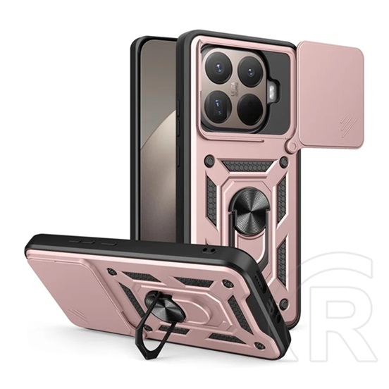 Gigapack Xiaomi 15T Pro defender szilikon telefonvédő (ütésállóság, tartógyűrű, kameravédő) rozéarany