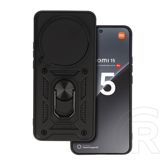 Gigapack Xiaomi 15 Ultra defender szilikon telefonvédő (ütésállóság, tartógyűrű, kameravédő) fekete