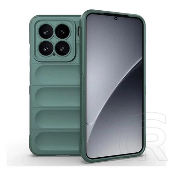 Gigapack Xiaomi 15 szilikon telefonvédő (ütésállóság, kameravédő, 3d) sötétzöld