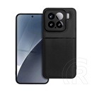 Gigapack Xiaomi 15 szilikon telefonvédő (ütésállóság, mágneses, bőr hatású hátlap, csíkos) fekete