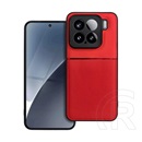 Gigapack Xiaomi 15 szilikon telefonvédő (ütésállóság, mágneses, bőr hatású hátlap, csíkos) piros