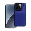Gigapack Xiaomi 15 szilikon telefonvédő (ütésállóság, mágneses, bőr hatású hátlap, csíkos) sötétkék