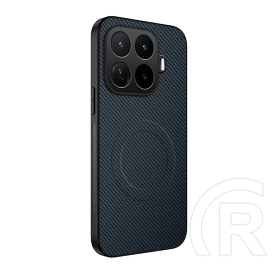 Gigapack Xiaomi 17T Pro szilikon telefonvédő (műanyag hátlap, karbon minta, mágneses) sötétkék