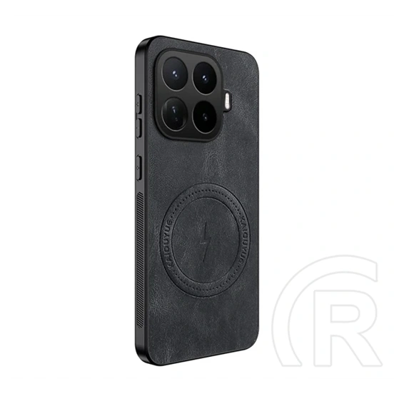 Gigapack Xiaomi 17T Pro szilikon telefonvédő (nappa bőr hátlap, légpárnás sarok, magsafe) fekete