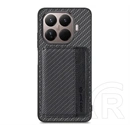 Gigapack Xiaomi 17T Pro védő (ütésálló, bőr hatású, mágneses, kitámasztó, kártyatartó, rfid, karbon minta) fekete
