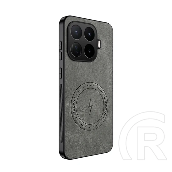 Gigapack Xiaomi 17T szilikon telefonvédő (nappa bőr hátlap, légpárnás sarok, magsafe) sötétszürke