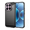 Gigapack Xiaomi 17T szilikon telefonvédő (ütésállóság, légpárnás sarok, szálcsiszolt, karbon minta) fekete