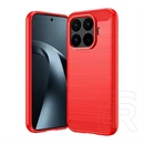 Gigapack Xiaomi 17T szilikon telefonvédő (ütésállóság, légpárnás sarok, szálcsiszolt, karbon minta) piros