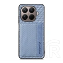Gigapack Xiaomi 17T szilikon védő (ütésálló, bőr hatású, mágneses, kitámasztó, kártyatartó, rfid, karbon minta) sötétkék