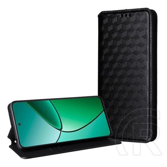 Gigapack Xiaomi 17 Ultra tok álló, bőr hatású (flip, oldalra nyíló, asztali tartó, teljes 3d rombusz, prémium) fekete
