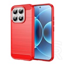 Gigapack Xiaomi 17 szilikon telefonvédő (ütésállóság, légpárnás sarok, szálcsiszolt, karbon minta) piros