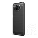 Gigapack Xiaomi Mi 10T Lite 5G szilikon védő (közepesen ütésálló, légpárnás sarok, szálcsiszolt, karbon minta) fekete