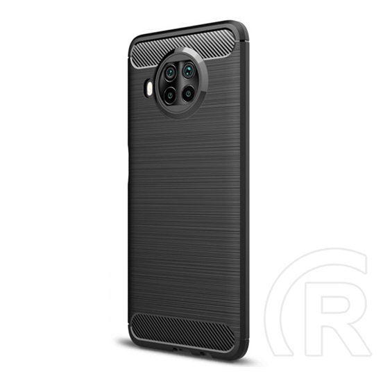 Gigapack Xiaomi Mi 10T Lite 5G szilikon védő (közepesen ütésálló, légpárnás sarok, szálcsiszolt, karbon minta) fekete