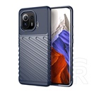 Gigapack Xiaomi Mi 11 Pro 5G szilikon telefonvédő (közepesen ütésálló, csíkos, dombor minta) sötétkék