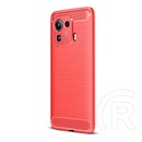 Gigapack Xiaomi Mi 11 Pro 5G szilikon védő (közepesen ütésálló, légpárnás sarok, szálcsiszolt, karbon minta) piros