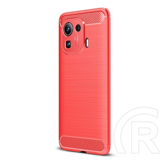 Gigapack Xiaomi Mi 11 Pro 5G szilikon védő (közepesen ütésálló, légpárnás sarok, szálcsiszolt, karbon minta) piros