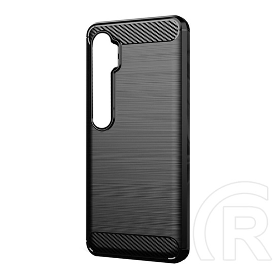 Gigapack Xiaomi Mi Note 10 Pro Szilikon telefonvédő (légpárnás sarok, szálcsiszolt, karbon minta, fekete)