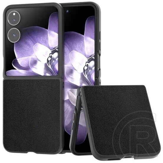 Gigapack Xiaomi Mix Flip műanyag telefonvédő (bőr hatású hátlap) fekete