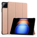 Gigapack Xiaomi Pad 6S Pro tok álló, bőr hatású (aktív flip, oldalra nyíló, trifold, asztali tartó) rozéarany