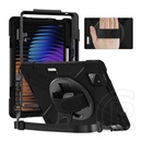 Gigapack Xiaomi Pad 7 Pro  defender műanyag telefonvédő (ütésállóság, kitámasztó, 360° + kézpánt, vállpánt) fekete