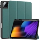 Gigapack Xiaomi Pad 7 Pro  tok álló, bőr hatású (flip, oldalra nyíló, trifold, asztali tartó, ceruza tartó) sötétzöld