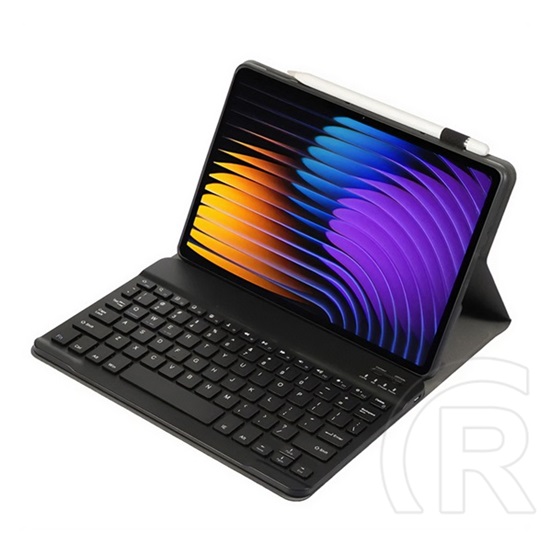 Gigapack Xiaomi Pad 7  tok álló, bőr hatású (flip, bluetooth billentyűzet, asztali tartó, qwerty, angol nyelvű) fekete
