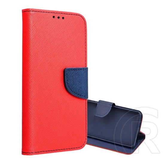 Gigapack Xiaomi Poco C65 tok álló, bőr hatású (flip, oldalra nyíló, asztali tartó, kártyazseb, textil hatás) piros/kék