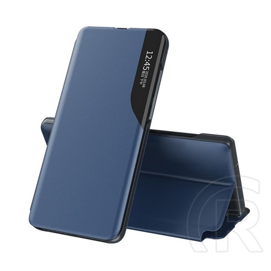 Gigapack Xiaomi Poco C65 tok álló, eco bőr hatású (aktív flip, oldalra nyíló, asztali tartó, ablakos) sötétkék