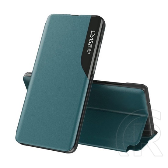Gigapack Xiaomi Poco C65 tok álló, eco bőr hatású (aktív flip, oldalra nyíló, asztali tartó, ablakos) sötétzöld