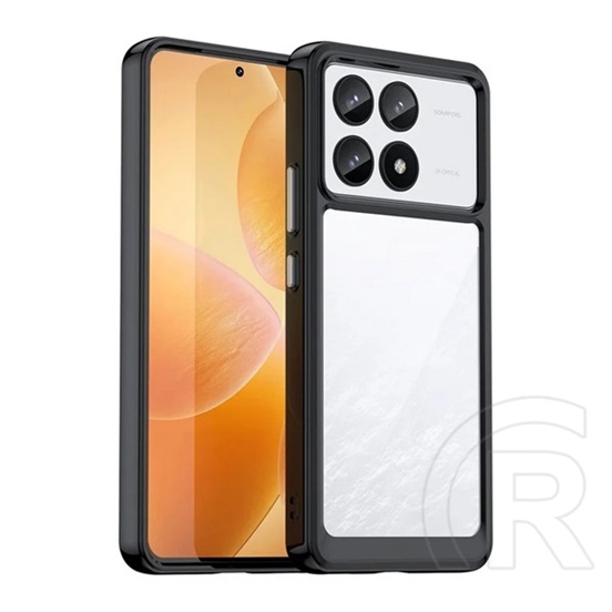 Gigapack Xiaomi Poco F6 Pro szilikon telefonvédő (ütésállóság, átlátszó hátlap) fekete