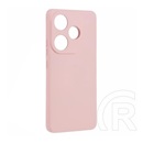 Gigapack Xiaomi Poco F6 szilikon telefonvédő (matt, mikrofiber plüss karcolásmentesítő belső, prémium) rózsaszín