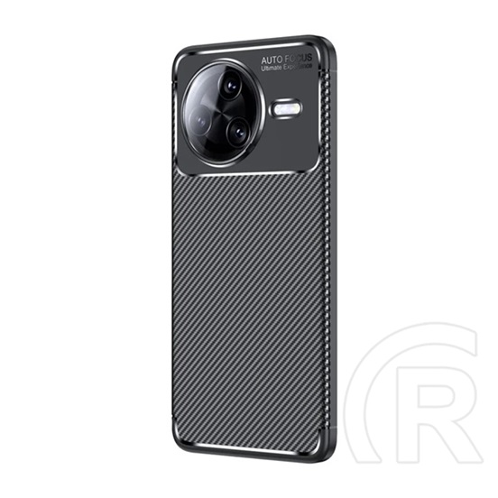 Gigapack Xiaomi Poco F7 Pro szilikon telefonvédő (ütésállóság, légpárnás sarok, karbon minta) fekete